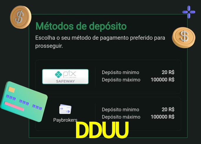 O cassino DDUU oferece uma grande variedade de métodos de pagamento